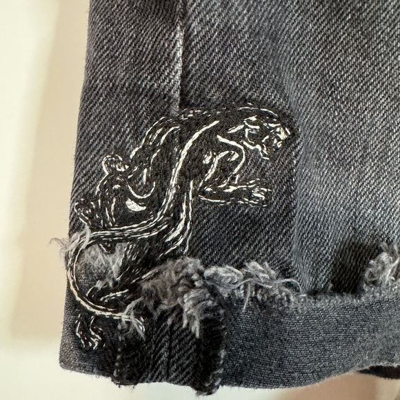 Free People x Sandrine Rose High Waist Flamingo Pocket Raw Hem Shorts Size 27 - Picture 9 of 13